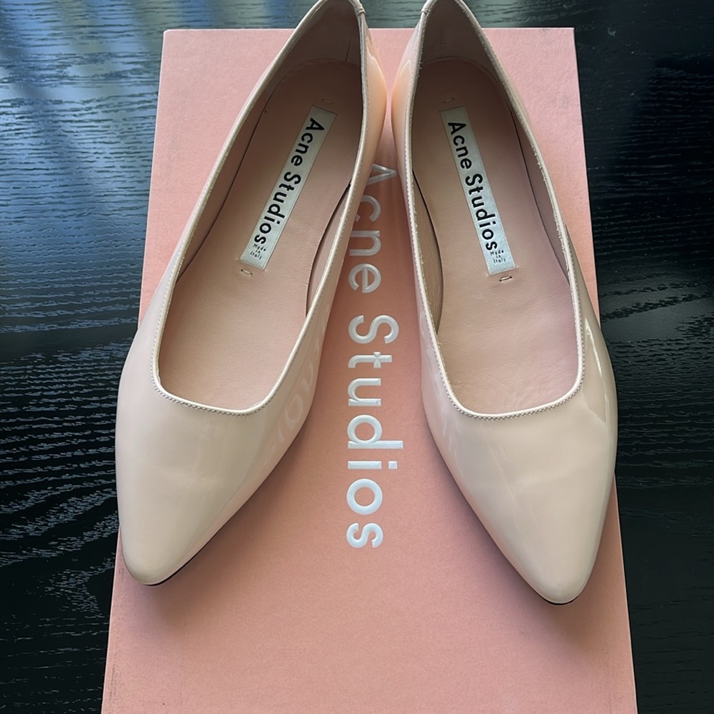 Acne Studios Women's Pink Patent Leather Flats NWT